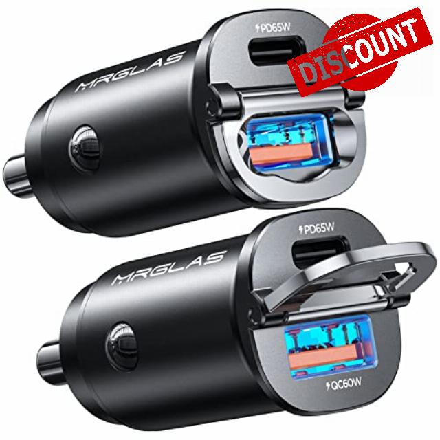 [2-Pack]125W USB C Car Charger