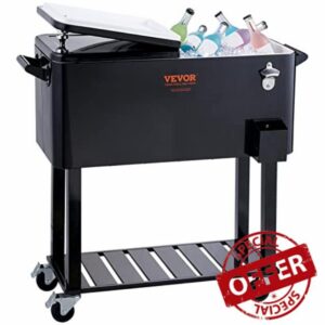 VEVOR Rolling Ice Chest Cooler Cart 80 Quart