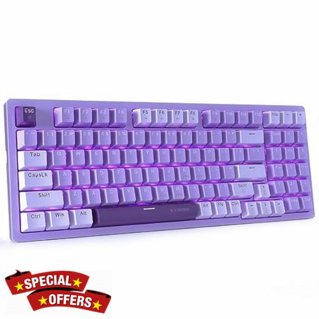 HUO JI Mechanical Gaming Keyboard USB Wired Compact with Number Pad