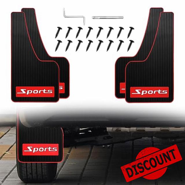4 pcs Car Mud Flaps Universal Rubber Mudguard - Soft Material Automotive Fender - Splash Guards Rubber mud Guard Universal Pickup SUV - No Collision Universal 43cm23cm0.5cm