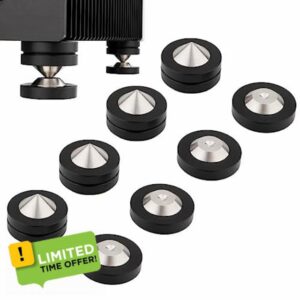 Monosaudio HiFi Speaker Isolation Feet 39x39mm Speaker Spikes Pads Subwoofer Spikes Amplifier Feet for Audio