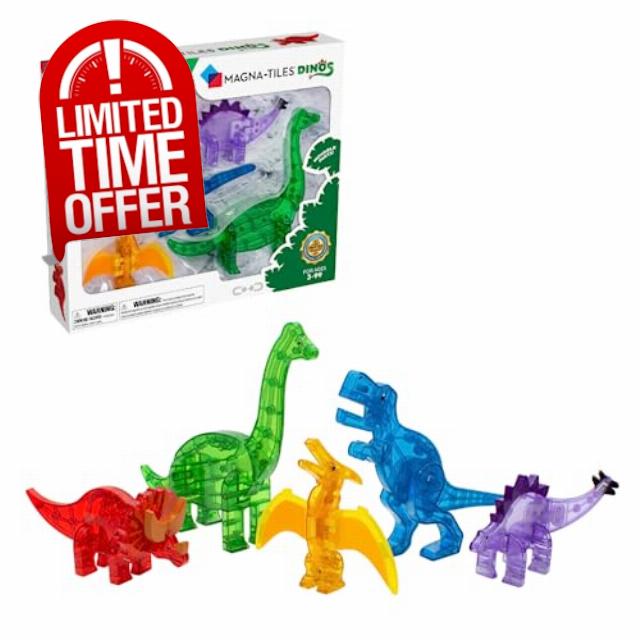 Magna Tiles Dino Set Magnetic Speelgoed 5 Pieces