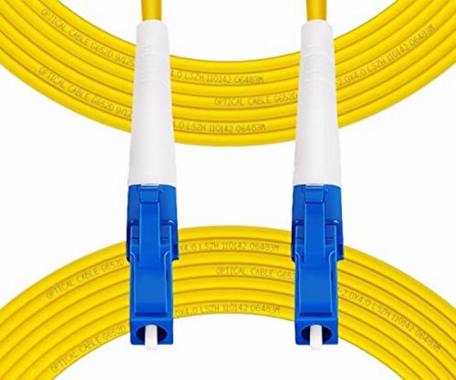 Fibergaga 0.5m(1.6ft)-5 Pack OS2 LC/UPC to LC/UPC Fiber Patch Cable Duplex Multimode Length Option: 0.5M(1.6ft)-100M(328ft) 9/125µm 2.0mm Cable Diameter Fiber Optic Cable