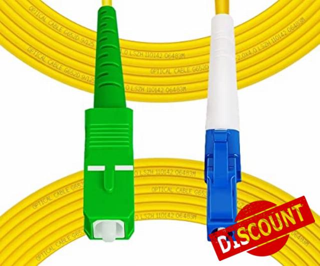 Fibergaga-1m(3ft)-5 Pack OS2 LC/UPC to SC/APC Fiber Patch Cable