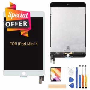 A-MIND for iPad Mini 4 A1538 A1550 Screen Replacement LCD Display Touch Digitizer Full Assembly with Screen Protect and Repair Tool Kits(White)