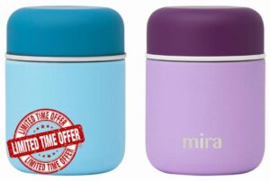 MIRA 2 Pack Insulated Food Jar Thermos for Hot Food & Soup