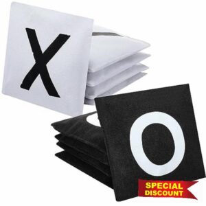 Sotiff 10 Pcs Outdoor Tic Tac Toe Bean Bags Indoor Outdoor Bean Bag Toss X's and O's Tic Tac Toe Replacement Bags for Teens and Adults