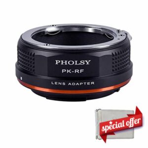 PHOLSY Lens Mount Adapter Compatible with Pentax K PK Lens to Canon EOS RF-Mount Camera Body for EOS R8