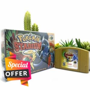 Pafox New for Pokemon Stadium 2 Game Cartridge and Box / Tray / PET N64 Games US Version NTSC Version (No Expansion pak)