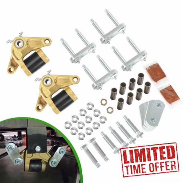 K71-652-00 Complete Tandem Kit Replacement for E-Z Flex Tandem Trailer Suspension Kit Double Eye Springs for 33″ Axle Spacing 6000LB