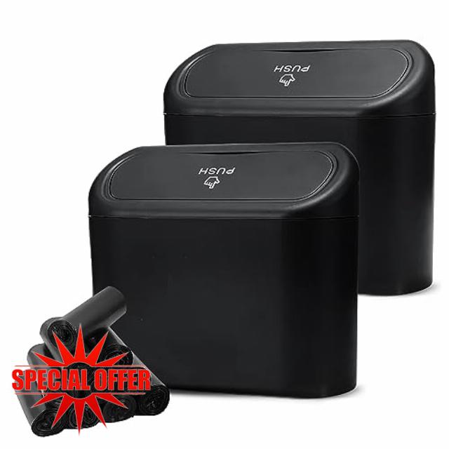 EcoNour Trash Can with Lid for Car 2 Pack