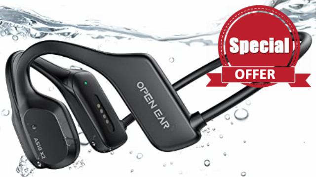 BEARTAIN Bone Conduction Headphones Swimming Headphones IP68 Waterproof Wireless Bluetooth earphones Open Ear Sports Headset with MP3 Player Headphones for Swimming