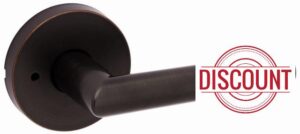 Kwikset 730MILRDT-11P Milan Lever with Round Rose Privacy Door Lock with 6AL Latch and RCS Strike Venetian Bronze Finish