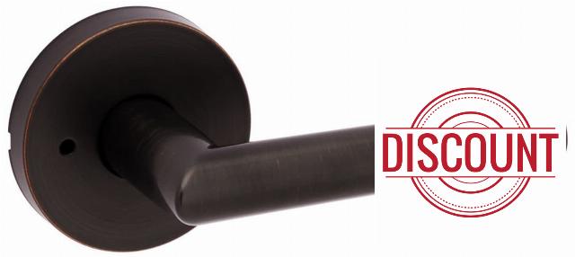 Kwikset 730MILRDT-11P Milan Lever with Round Rose Privacy Door Lock with 6AL Latch and RCS Strike Venetian Bronze Finish