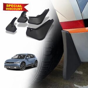 BestEvMod for Ioniq5 Mud Flaps Splash Guards (Set of 4) with Hardware Accessories Mudfalps Dirt Protection No Need to Drill Holes Compatible with 2023 2022 2021 Hyundai Ioniq 5 Accessories