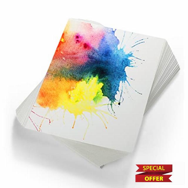 Outus 500 Sheets Watercolor Paper Bulk White Cold Press Painting Paper for Students Kids Watercolorists Beginning Crafts Artists (9 x 12 Inches)
