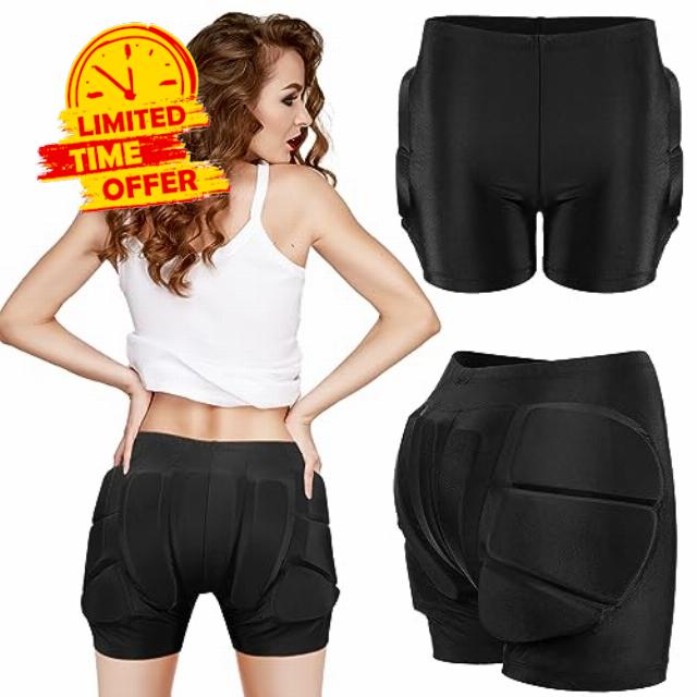 Panitay 2 Pcs EVA Padded Shorts 3D Butt Pads for Skating Tailbone Hip Pads Figure Skating Snowboarding Cycling Riding Ice Skating Accessories Hip Protector for Women Men Kids