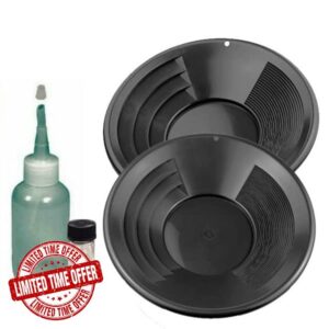 Sluice Monkey Black Gold pan panning kit with 14" Black Pans