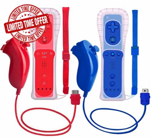 PGYFDAL 2 Packs Remote Controller and Nunchuck for Wii/Wii U Console