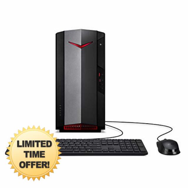 Acer Nitro 50 N50-620-UA91 Gaming Desktop | 11th Gen Intel Core i5-11400F 6-Core Processor | NVIDIA GeForce GTX 1650 | 8GB DDR4 | 512GB NVMe M.2 SSD | Intel Wi-Fi 6 AX201 | Keyboard and Mouse