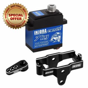 INJORA 7KG Servo INJS2065 with Mount and Servo Horn for TRX4M 1/18 RC Crawler Upgrade Parts