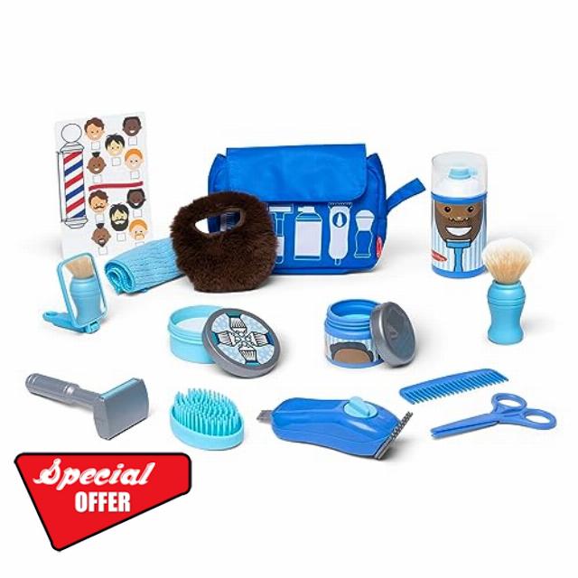Melissa & Doug Barber Shop Pretend Play Set Shaving Toy