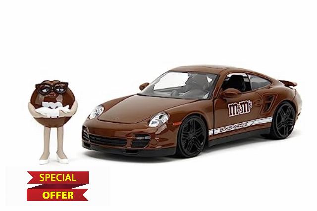 M&M's 1:24 Porsche 911 Turbo Die-Cast Car & 2.75" Brown Figure