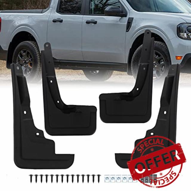 JSKAPA Set of Mud Flaps Compatible with 2022 2023 Ford Maverick 4 Pcs Splash Guard Accessories No Drilling Required
