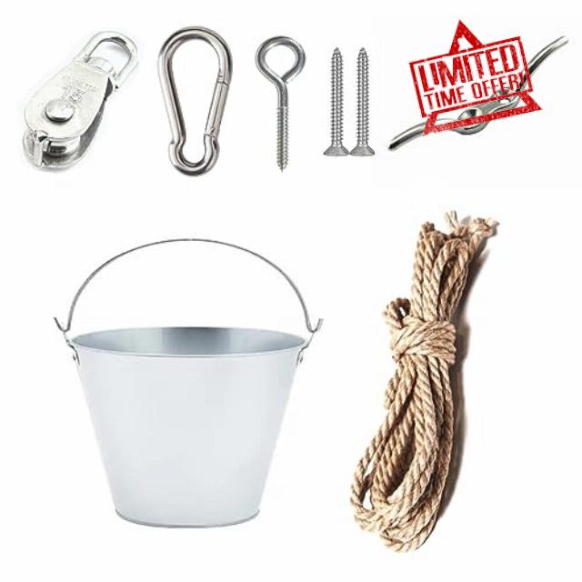 kizihaus Treehouse Bucket Kit with Pully and Rope for Kids