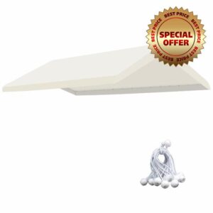 leheyhey Carport Replacement Canopy 10 X 20-Feet Domain Carport No Bandage 300D Tent Top Garage Shelter Cover Waterproof & UV Protection，Not Included Frame（Beige）