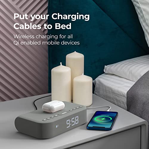 Bedside Radio Alarm Clock Stereo Bluetooth Speaker