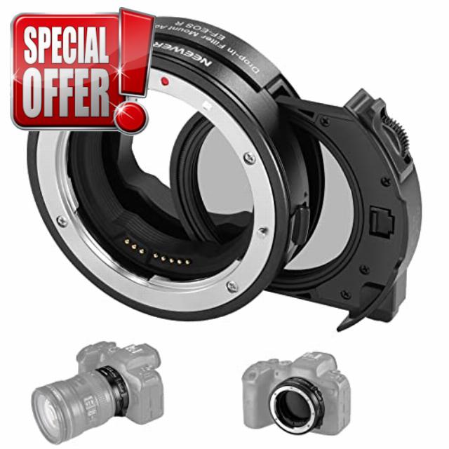 NEEWER EF to EOS R Mount Adapter with Drop in CPL Filter