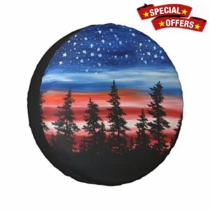 American Flag Sky Painting Tire Cover (15 inch(15" for Diameter 27"-29"))