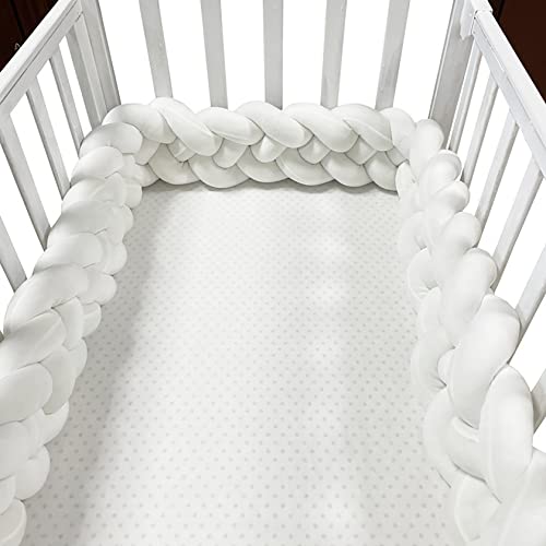 4 Shares Bed Bumper Knotted Head Guard Bumper Crib Extra High Cushion Soft Knot Pillow Bed Set All Round Braided Bed Surround