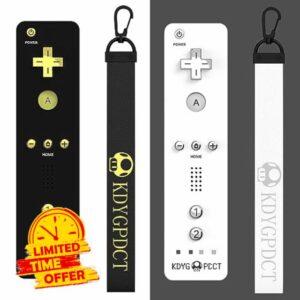 Soanufa 2 Pack Wii Controller compatible with Nintendo Wii and Wii U Console Built in 3-Axis Motion Plus Motion Gamepad Featuring vibration and sound feedback - Black and White with Wrist Strap