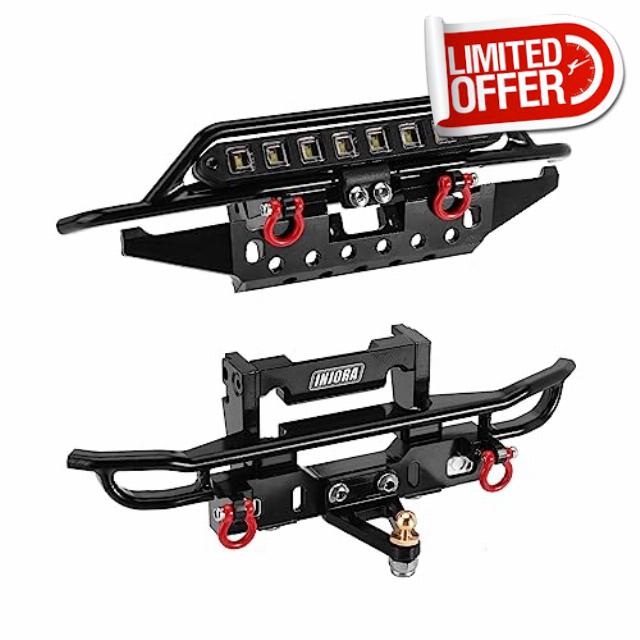 INJORA Front Rear Tube Bumper Metal Bumper Set for TRX4M Bronco Upgrade 1/18 RC Crawler