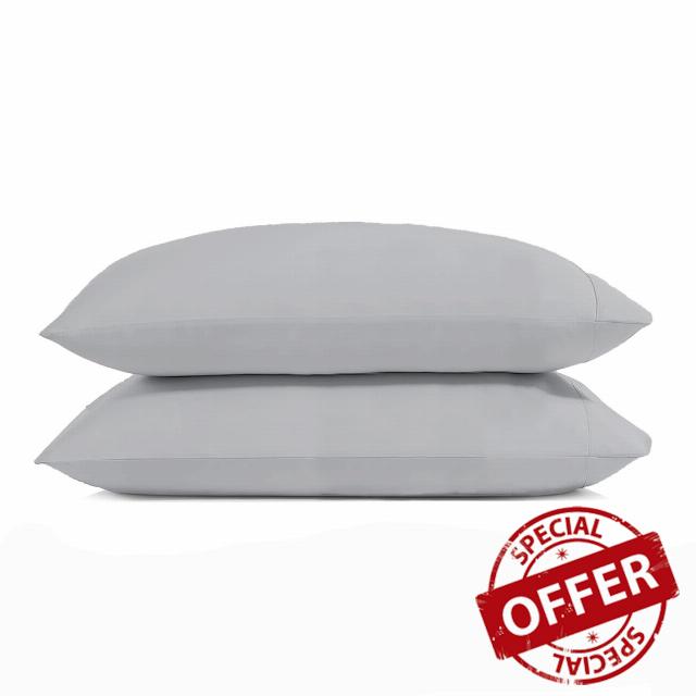 NYCrest Light Grey 1000 Thread Count 100% Egyptian Giza Pillow Case Standard Size 20" Wx30 L Pillowcase Set of 2 Long Staple Cotton Pillows Cover Soft Silky Sateen Weave Fade Resistant Breathable