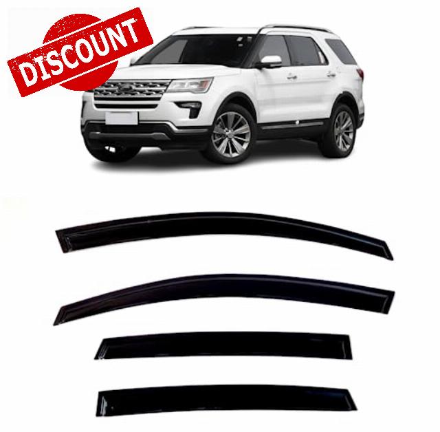 BGGTYRSD Side Window Visor Sun Deflector Rain Guard Vent Shade Fits Ford Explorer 2011-2019