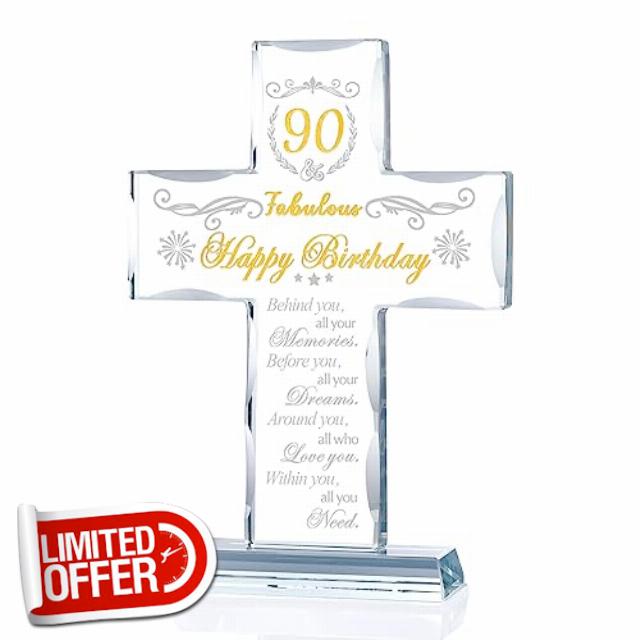 Crystal 90th Birthday Cross Gifts Decorative