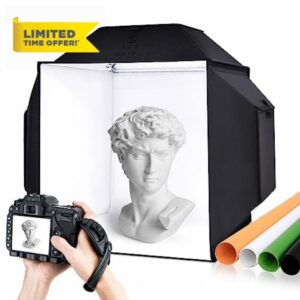 STN Photo Light Box 16"x16" 480 LED Light Box Photography CRI &ge;97 Photo Studio Light Box with 4 Kinds Color Backgrounds for Jewelry and Small Products