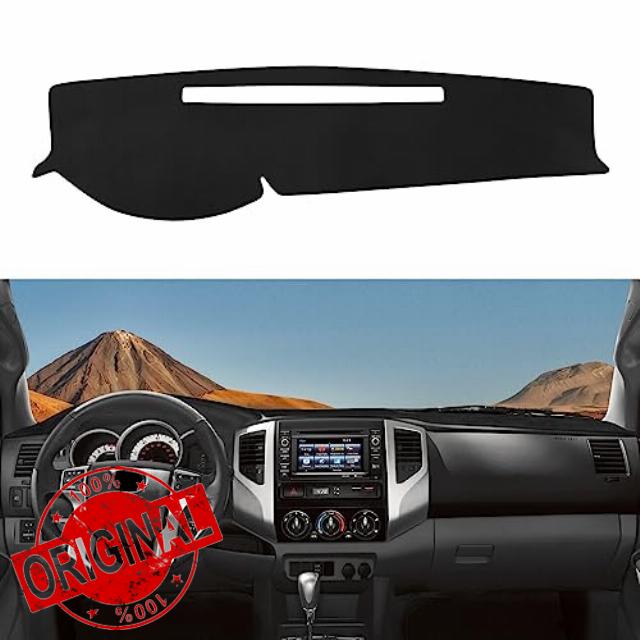 Rilsen Dashboard Cover Mat Custom Fit for Toyota Tacoma 2005-2015 Dash Cover Nonslip Dash Mat Protector Sunshade No Glare Black