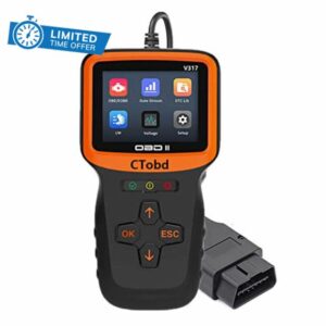 CTobd V317 obd2 Scanner Diagnostic Tool Professional Vehicles Scan Tools Car Check Engine Fault Warning Light Code Reader with Reset Clear for All OBD ii EOBD Protocol Cars Automotive