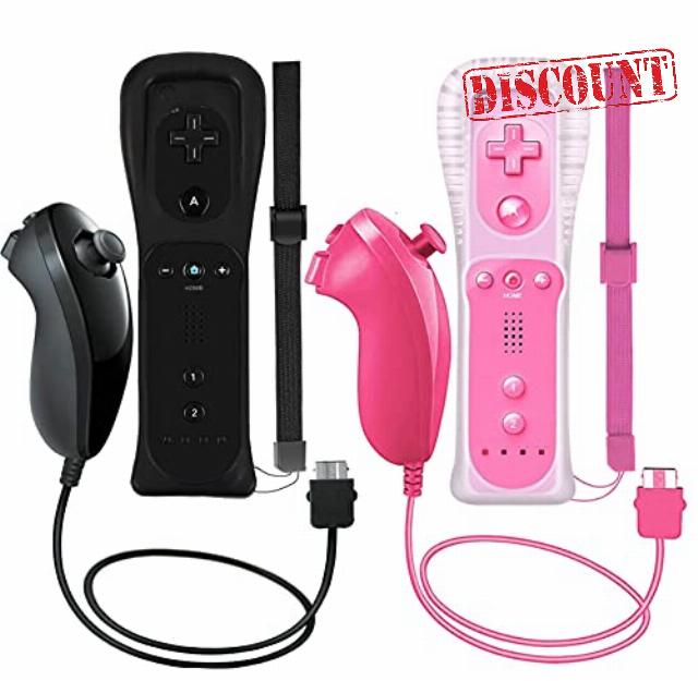 PGYFDAL 2 Packs Remote Controller and Nunchuck for Wii/Wii U Console