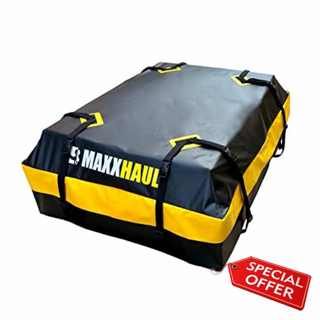 MaxxHaul 50719 Universal Car Rooftop Cargo Bag for All Vehicles with or Without Rack