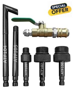 Qnbes Transmission Fluid Oil Filling Filler Adapter Tool and Metal Dispenser with Shut Off Valve Fit for VW Audi 09G 01J 722.9 ATF CVT DSG Benz 722.9