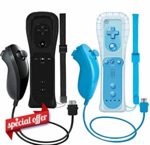 PGYFDAL 2 Packs Remote Controller and Nunchuck for Wii/Wii U Console
