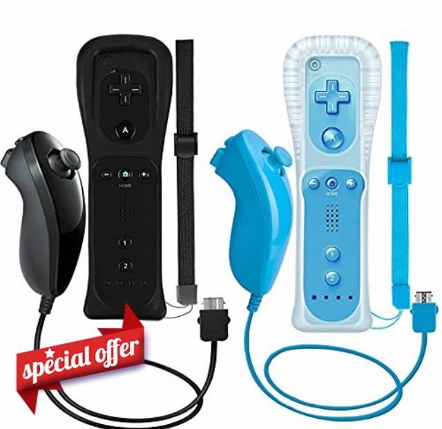 PGYFDAL 2 Packs Remote Controller and Nunchuck for Wii/Wii U Console