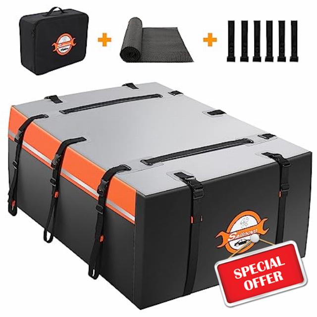 Sailnovo Car Top Roof Bag fit for with/Without roof Rack PVC 900D