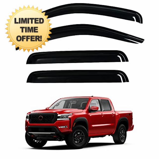 AUTORIFIC Window Visors Rain Guards Side Window Deflector Compatible with 2022-2023 Nissan Frontier Crew Cab SV Midnight PRO-X Long Bed