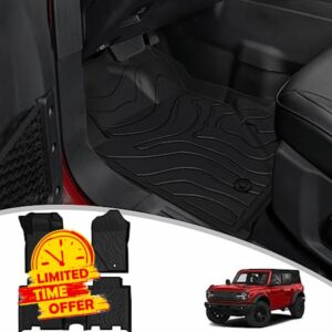 Mabett Floor Mats for Ford Bronco Accessories 2021 2022 2023 4 Door